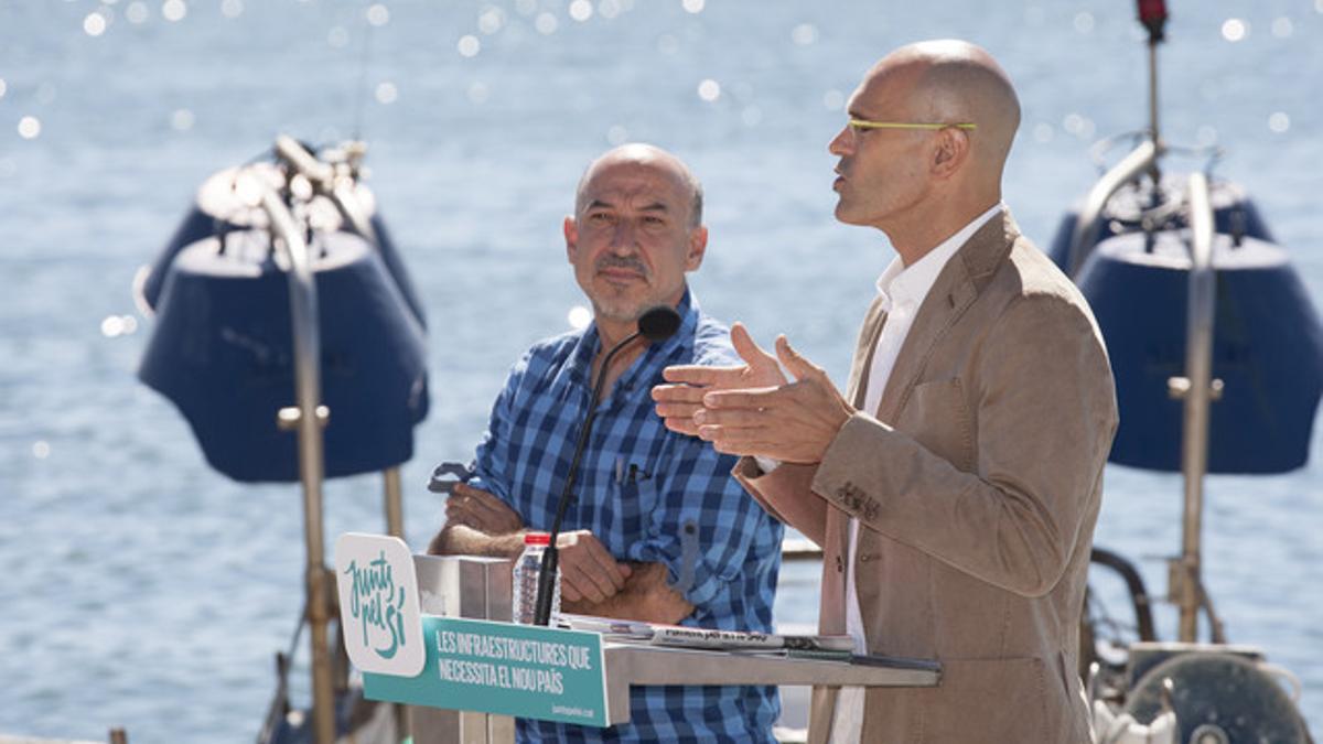 Acte electoral Junts pel Si: roda de premsa ÒLes infraestructures que necessita el nou pa'sÓ amb Ra¿l Romeva, Germ¿ Bel.