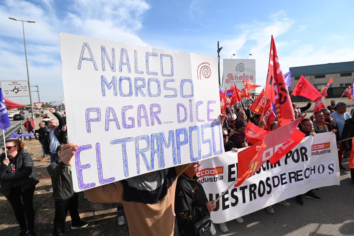 Protesta de los trabajadores de Analco en Elche
