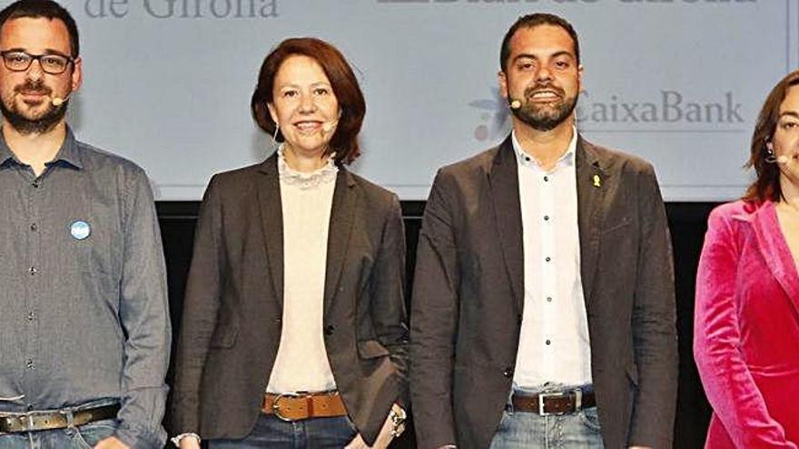 Salellas, Madrenas, Ayats i Paneque, en un debat electoral.