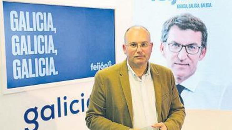 Tellado, ayer tras presentar la campaña del PP gallego.