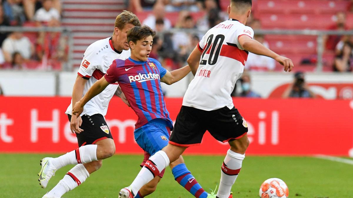 Gavi, que disputó el amistoso frente al Stuttgart, debutó en partido oficial ante el Getafe