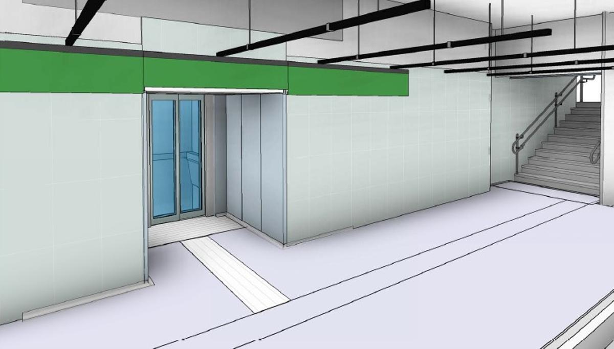 Recreación virtual de uno de los cuatro ascensores que se colocarán en el intercambiador de metro Passeig de Gràcia