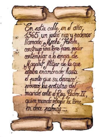 El texto del mural, que cuenta una de las historias de amor y desamor que narrará Pedro Sancho en su recorrido.