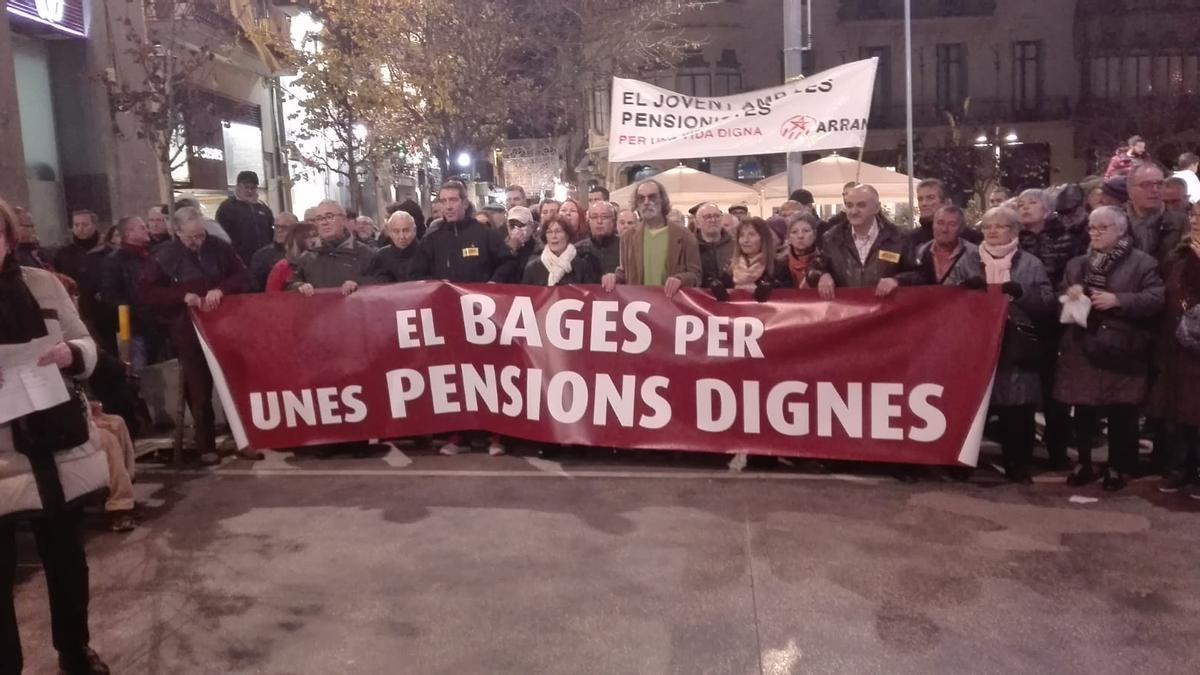Manifestació de la plataforma de defensa de les pensions