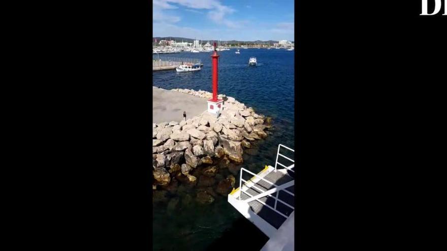 Imágenes desde el interior del barco encallado en Sant Antoni