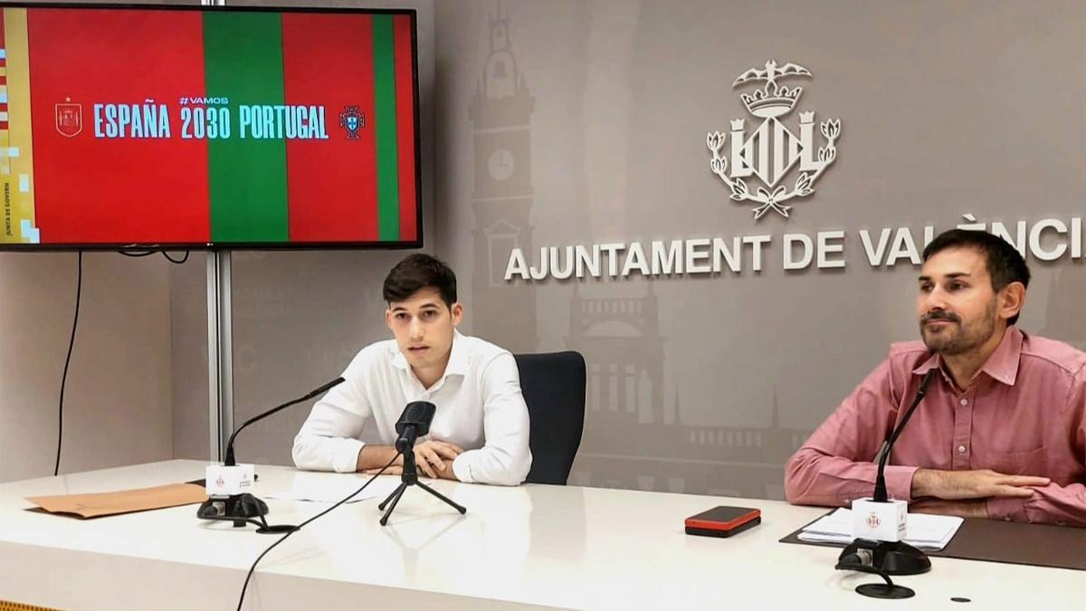 Borja Sanjuán, durante la presentación de la candidatura de València