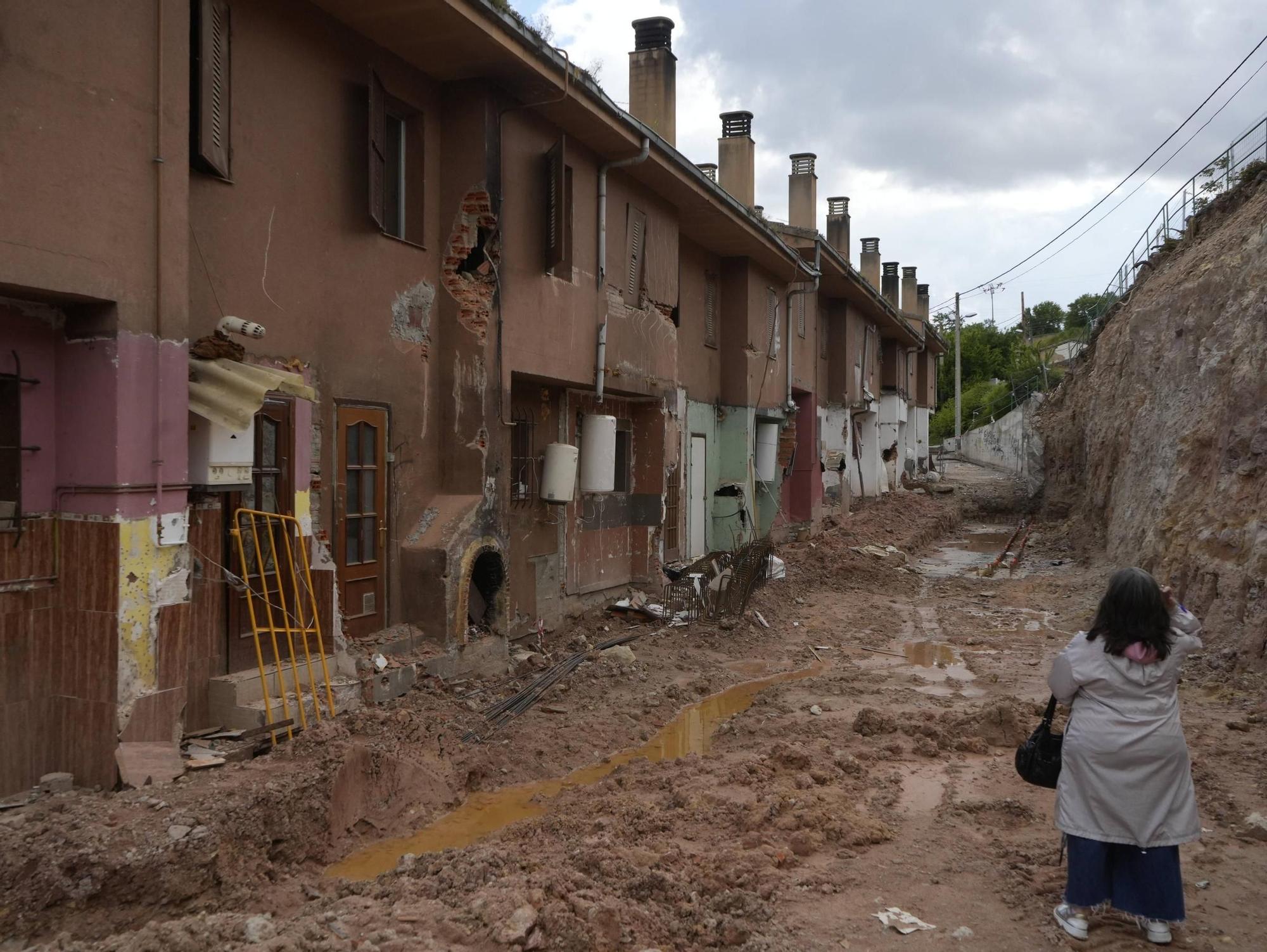 Estado de las casas tras el derrumbe del muro de Rabiche