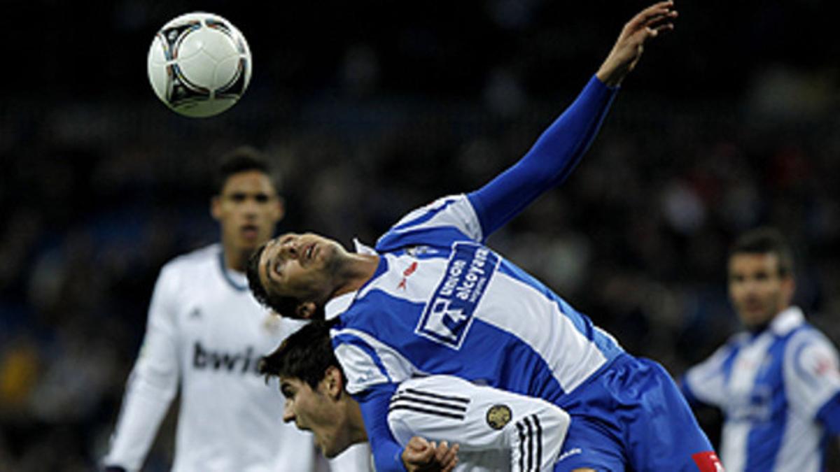 Morata y Javi Selvas, durante el partido