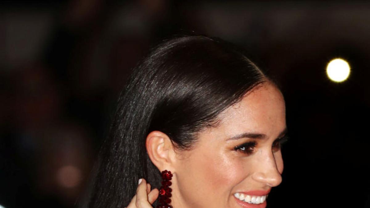 Meghan Markñe a su llegada al Mountbatten Music Festival