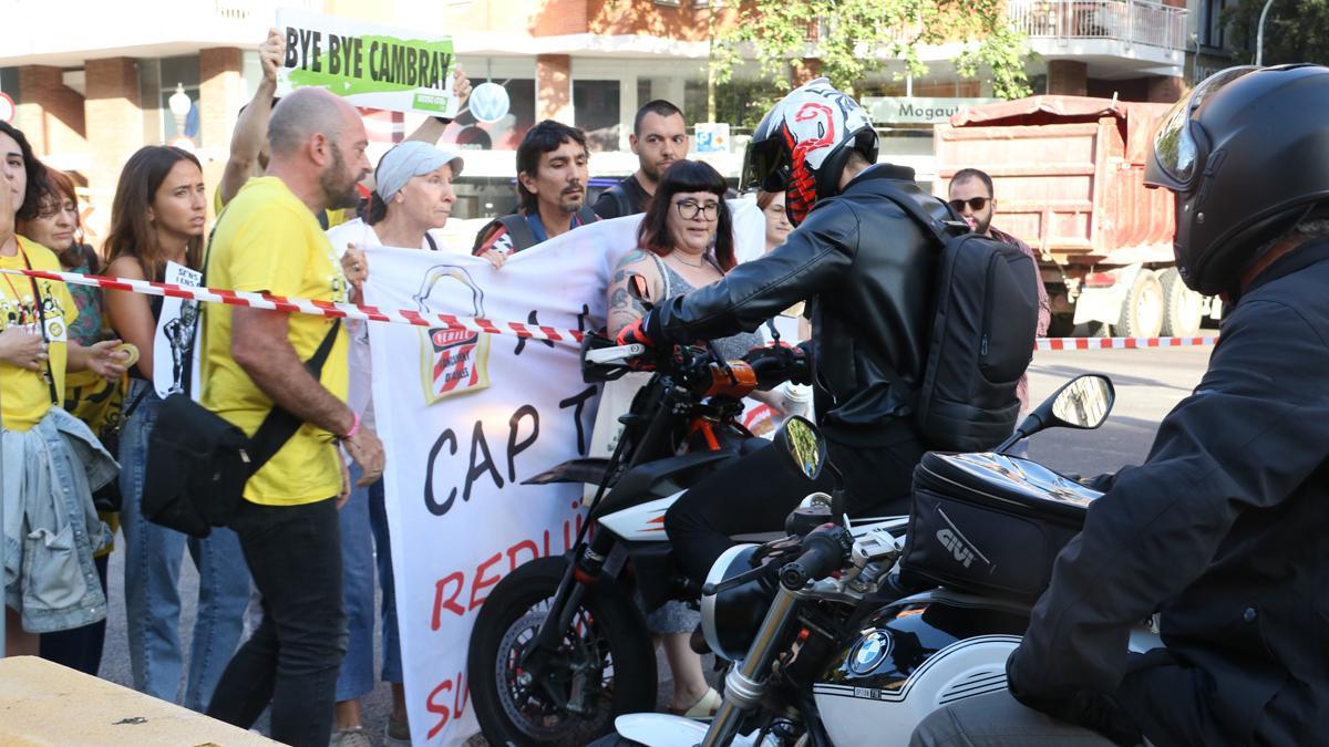 Protesta de profesores en la Gran Vía de Barcelona