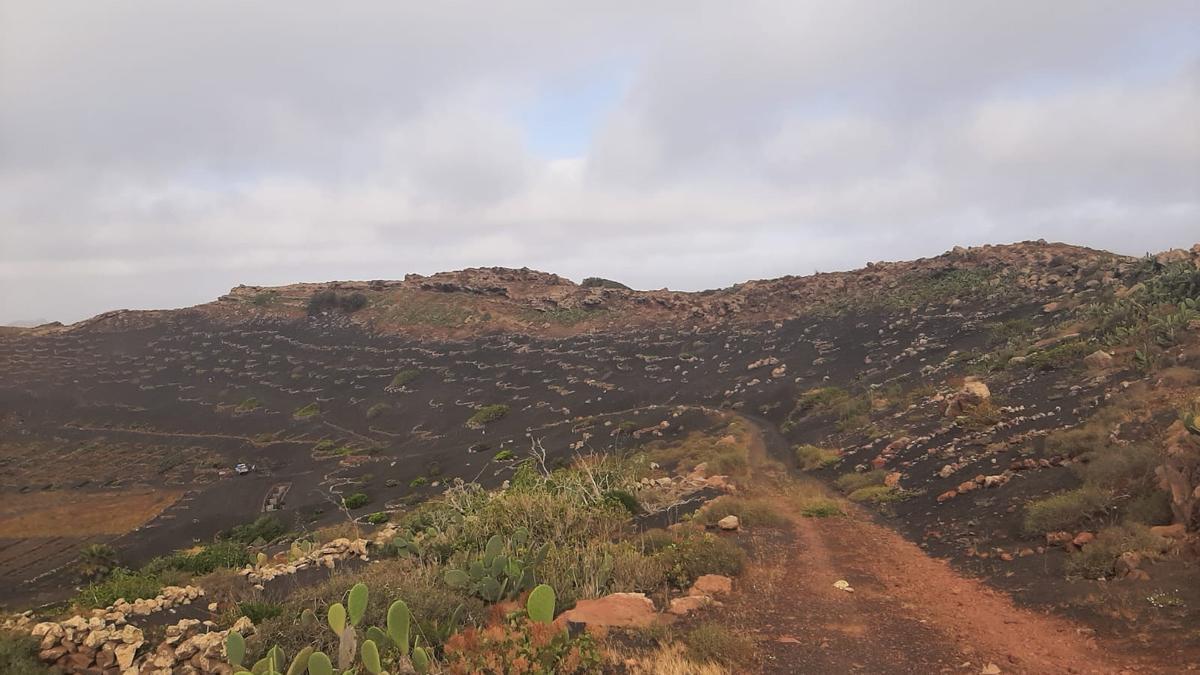 El tiempo para el miércoles en Canarias trae viento y posibles lluvias. En la imagen, Montaña Guardilama, entre los municipios de Tías y Yaiza