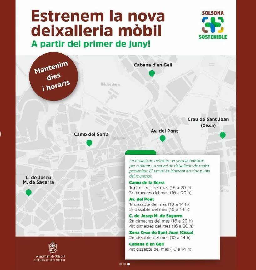 Recorregut de la nova deixalleria mòbil de Solsona