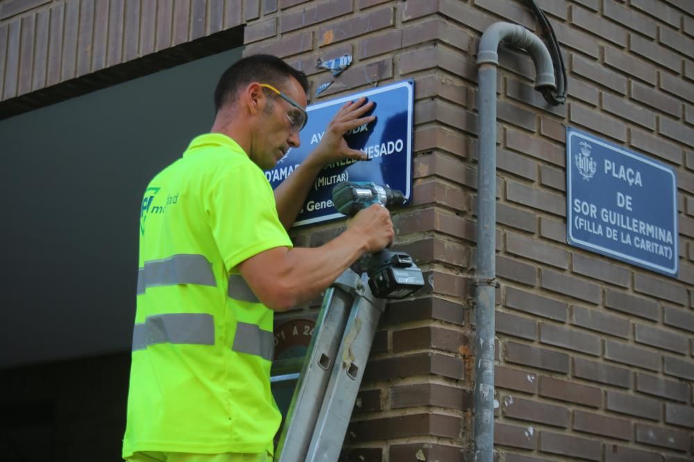 València cambia las placas de calles Franquistas