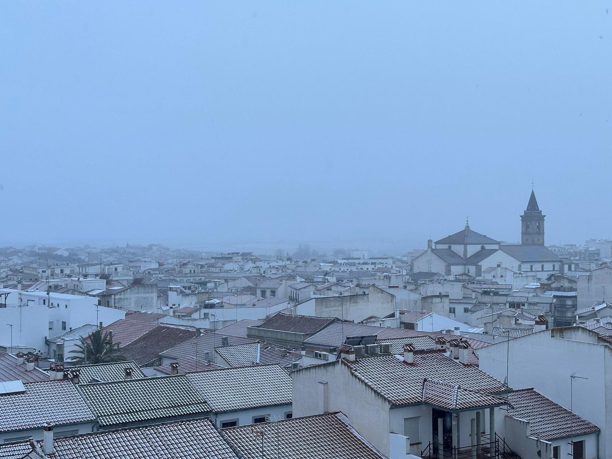 Primera nevada en Los Pedroches: Pozoblanco, Villaralto y Villanueva de Córdoba, bajo un manto blanco