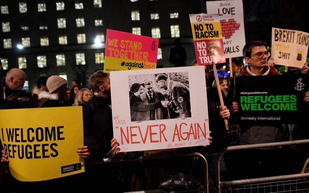 Protestas en Londres contra el veto de Trump