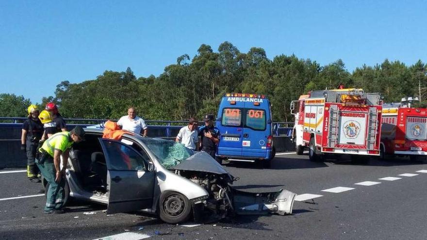 Accidente mortal en la autovía de O Barbanza registrado el pasado julio.