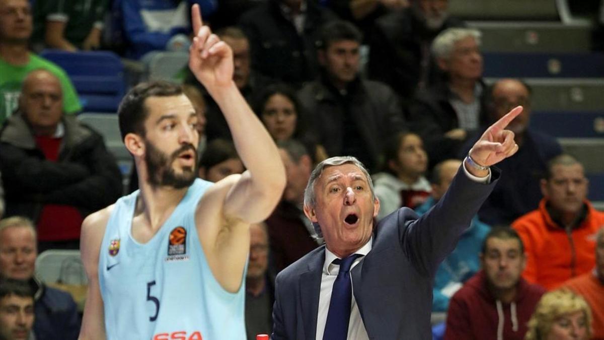 Svetislav Pesic y Pau Ribas, este miércoles en Málaga