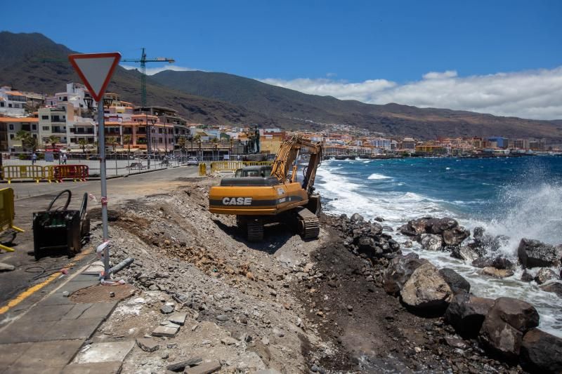 Obras en el entorno litoral de la plaza de la Basílica de Candelaria