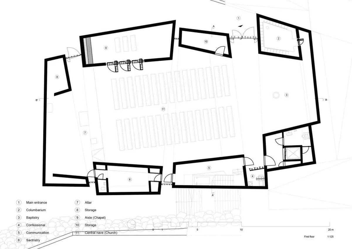 Así es el plano de la iglesia del Santísimo Redentor