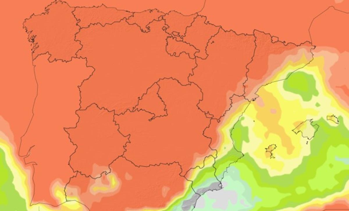 Mapa de probabilidad de precipitaciones de la Aemet para el viernes 30 de enero.