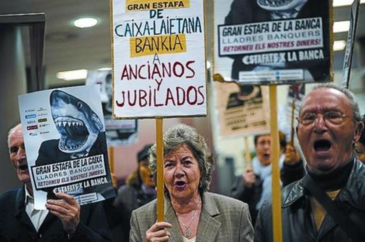 Protesta contra entitats bancàries a Barcelona, al novembre. Protesta contra entitats bancàries a Barcelona, al novembre.