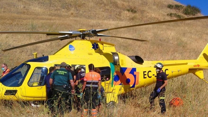 Rescatan a un hombre accidentado mientras hacía parapente en la Campiña