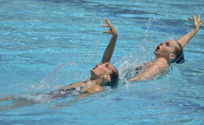 LAS PALMAS DE GRAN CANARIA A 28/05/2017. Natación sincronizada / Final de dúo libre y de dúo mixto de la competición internacional en la piscina  Metropole. FOTO: J.PÉREZ CURBELO