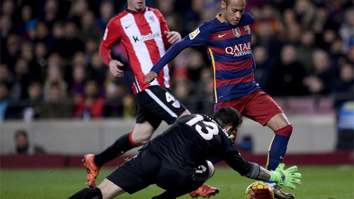 Neymar, en el último encuentro ante el Athletic