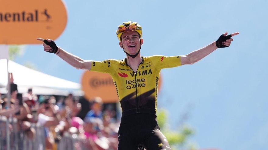 Kuss adelanta la fiesta del Visma en la penúltima llegada en alto del Giro