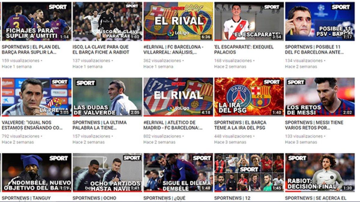 SPORT cuenta con su propio canal de Youtube