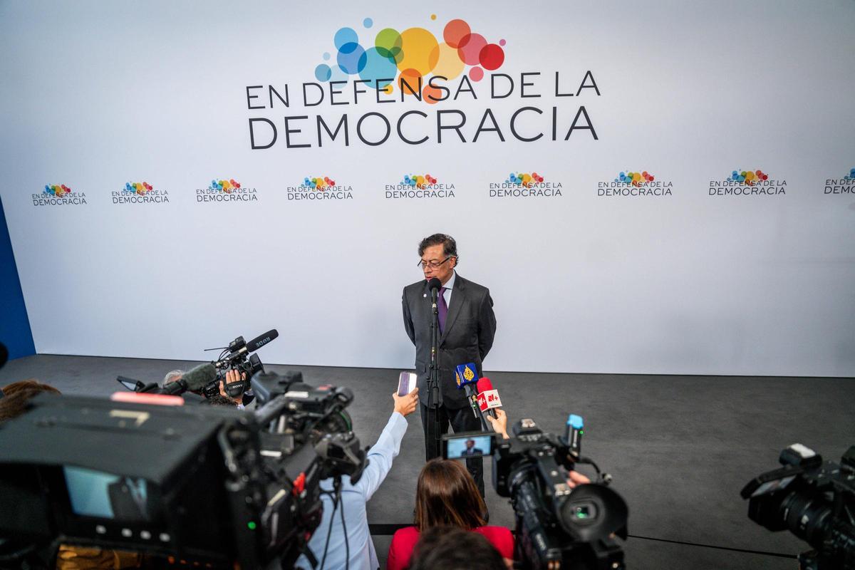 El presidente de Colombia, Gustavo Petro, en la cumbre de líderes progresistas de Barcelona.