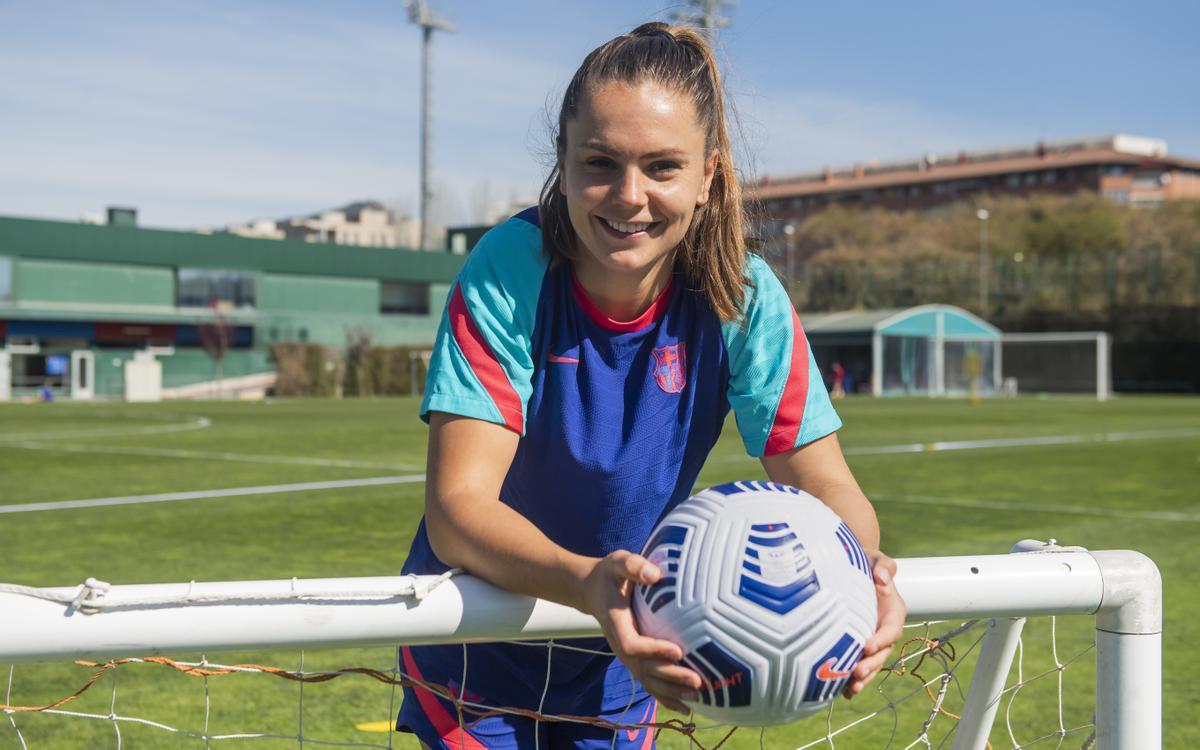 Lieke Martens atiende a SPORT en la previa del Barça - City