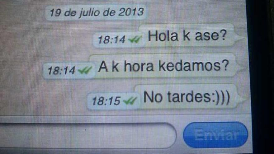 Una conversación de Whatsapp.