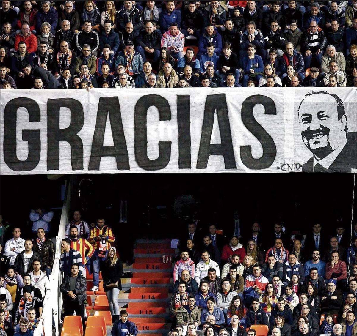 Una imagen de la pancarta de aquel Valencia - Real Madrid de 2016