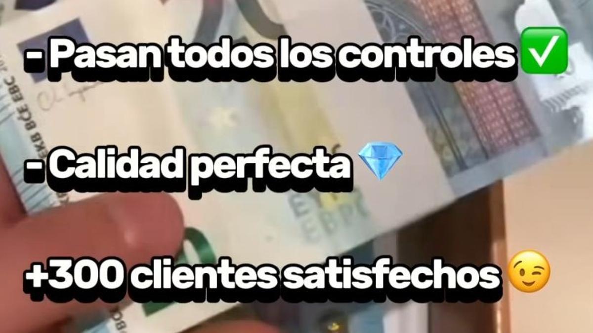 Los falsificadores de billetes se anuncian en reels de Instagram