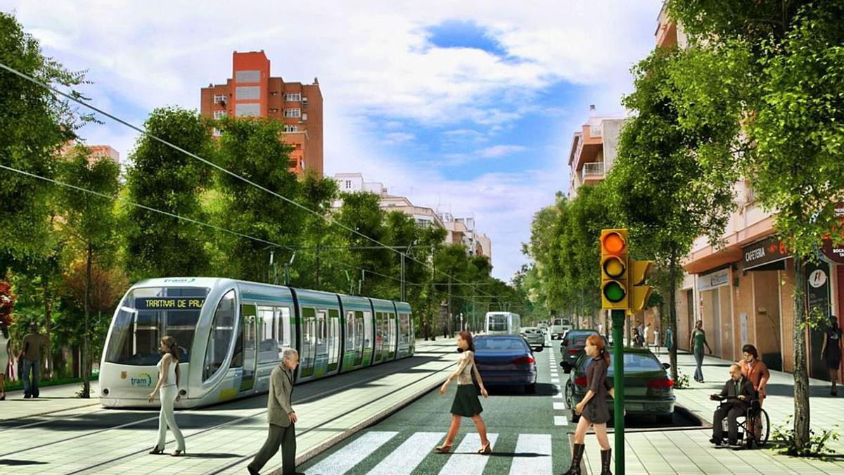 So könnte die Straßenbahn zwischen Palmas Zentrum und Arenal einmal aussehen – wenn es denn tatsächlich dazu kommt.