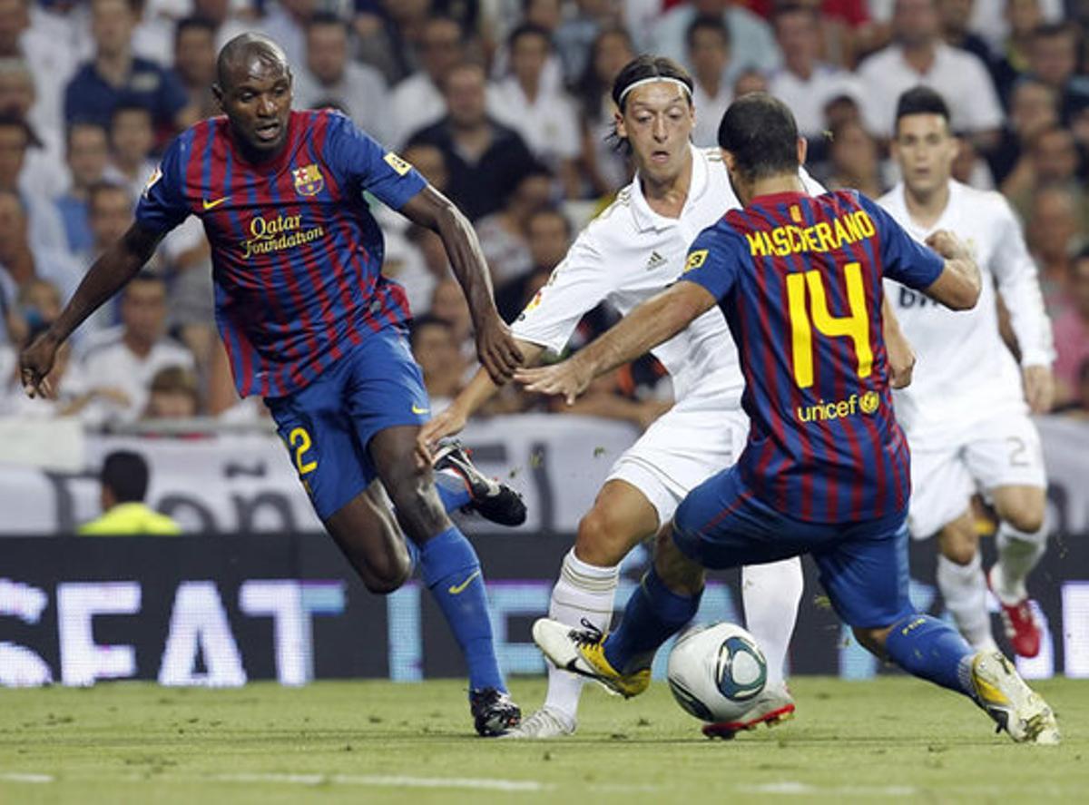Real Madrid 2-2 FC Barcelona (14-08-2011): Tuvo la victoria en su mano el Barça, pero finalmente el equipo blanco empató el partido. En la vuelta, el Barça logró ganar en el Camp Nou y se llevó la Supercopa de España Real Madrid 2-2 FC Barcelona (14-08-2011): Tuvo la victoria en su mano el Barça, pero finalmente el equipo blanco empató el partido. En la vuelta, el Barça logró ganar en el Camp Nou y se llevó la Supercopa de España