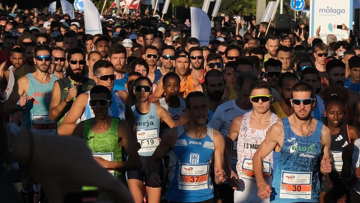 Corredores durante la última TotalEnergies Media Maratón de Málaga