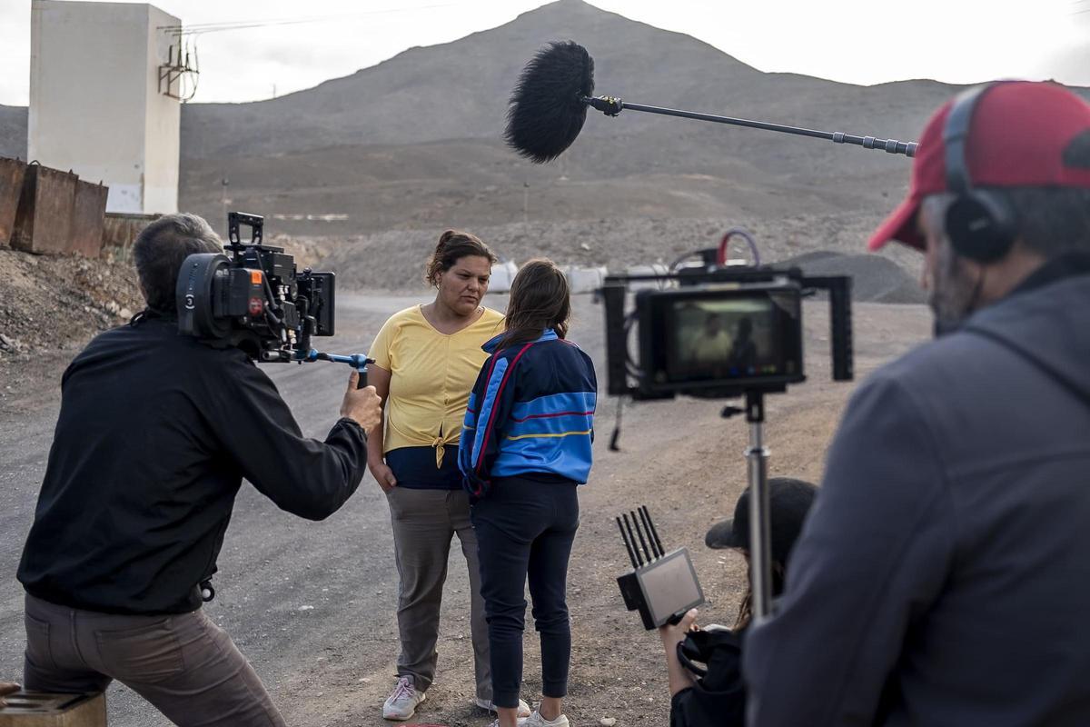Otro momento de los trabajos de filmación de 'La Lucha' en Fuerteventura.