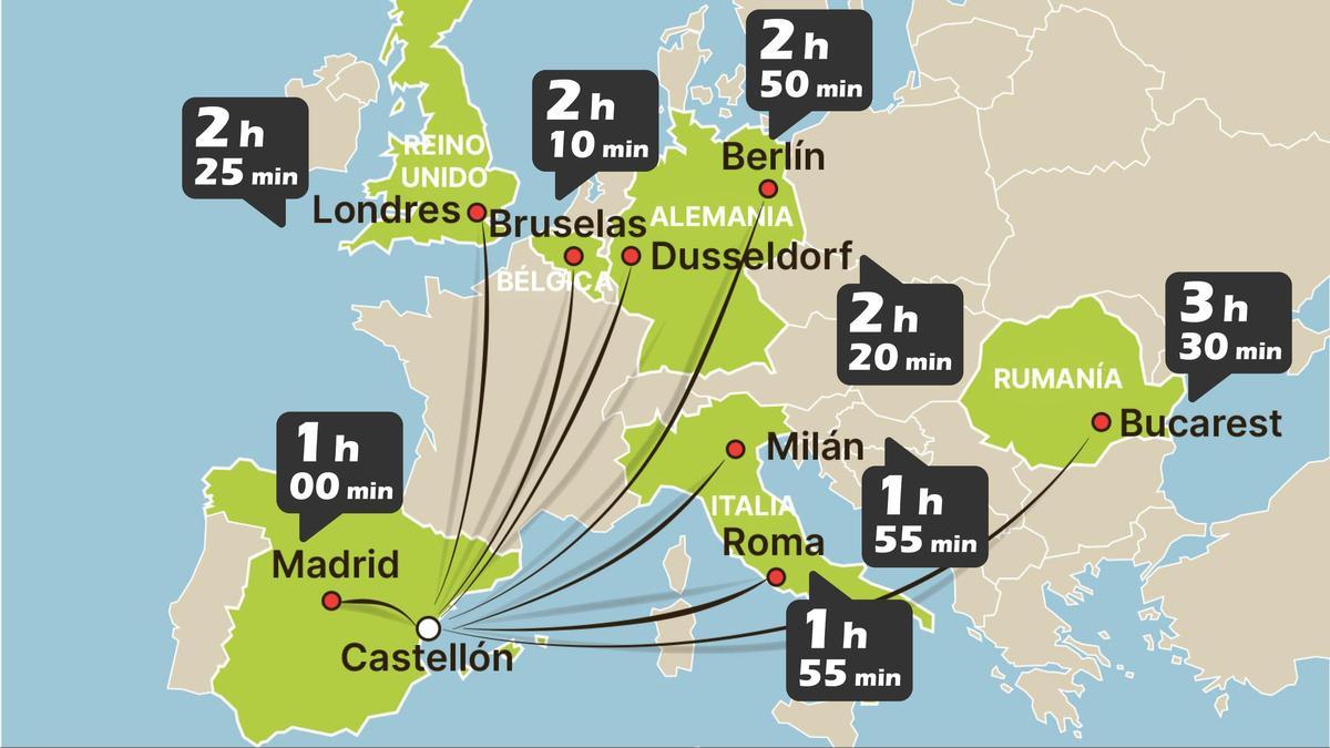 Vídeo: Todos los vuelos que puedes hacer desde Castellón