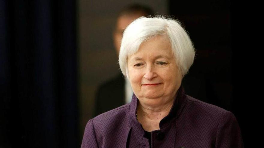 Janet Yellen, ayer, tras la reunión de la Fed.