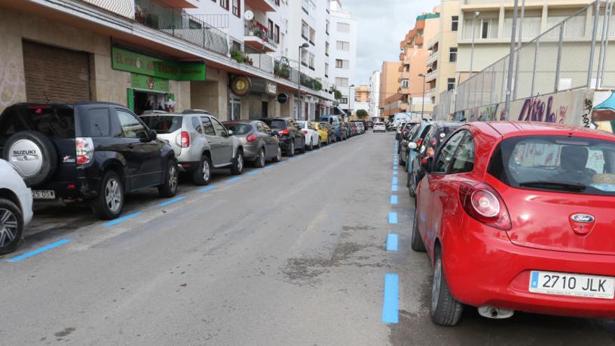 Zona azul en el entorno de los juzgados.