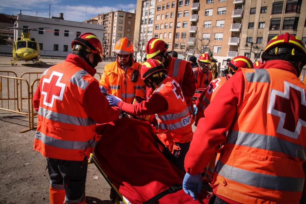 Un simulacro muy real para público escolar de Alcoy