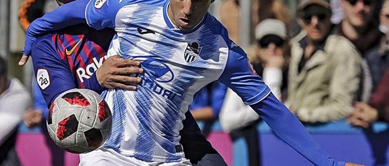 Hugo DÃ­az, en el partido del domingo ante el BarÃ§a B.