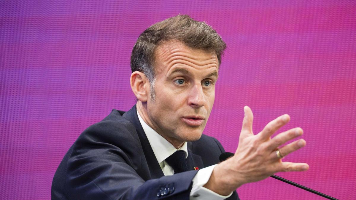 El presidente de Francia, Emmanuel Macron, en un acto en Corea del Sur durante un reciente viaje.