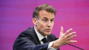 El presidente de Francia, Emmanuel Macron, en un acto en Corea del Sur durante un reciente viaje.