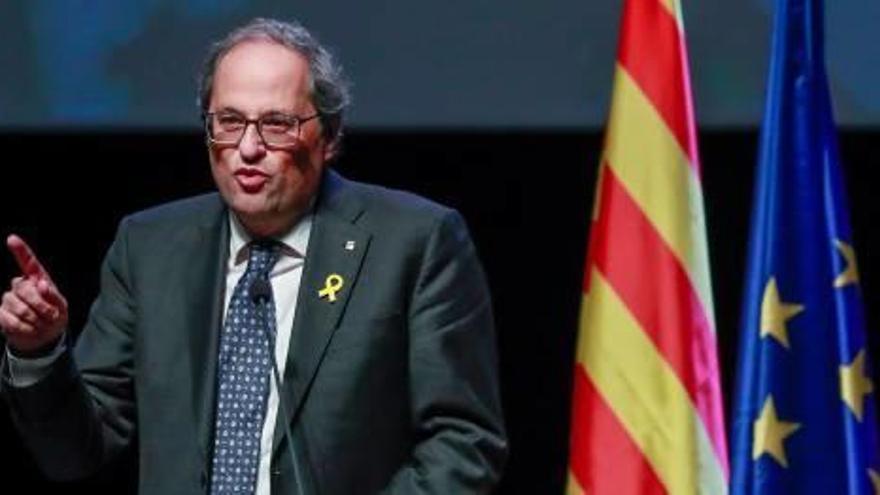 El president de la Generalitat, Quim Torra, en la presentació del Consell per la República, a Brussel·les