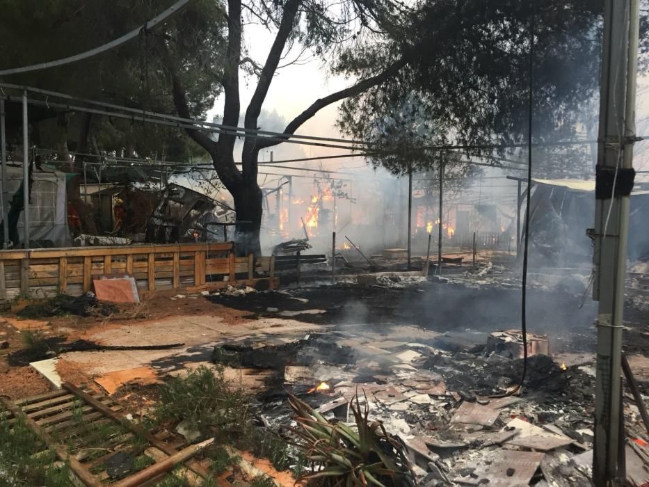 Incendio en un camping de Llíria