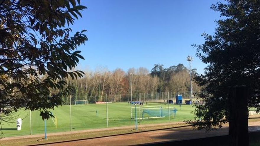 El Requexón, durante el entreno de esta mañana.