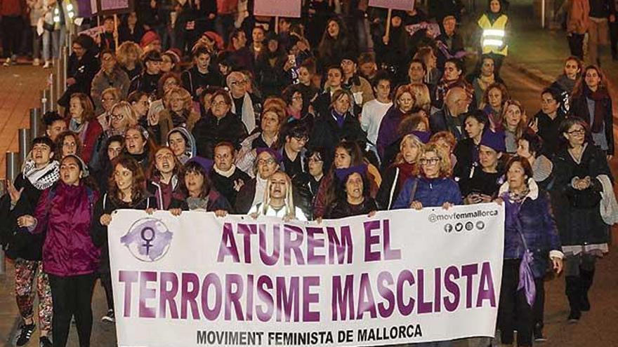 Manifestación contra las violencias machistas, el pasado noviembre en Palma.